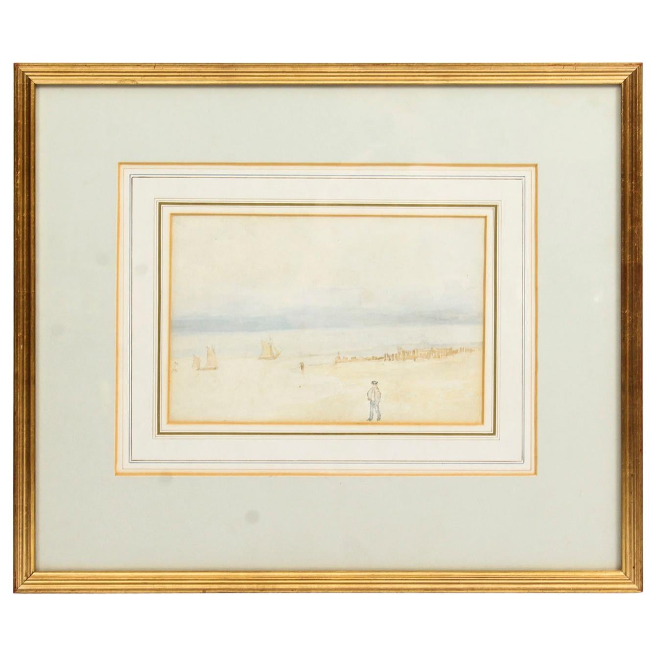 Antique Watercolor by R. E. Walker, 19th Century in Date