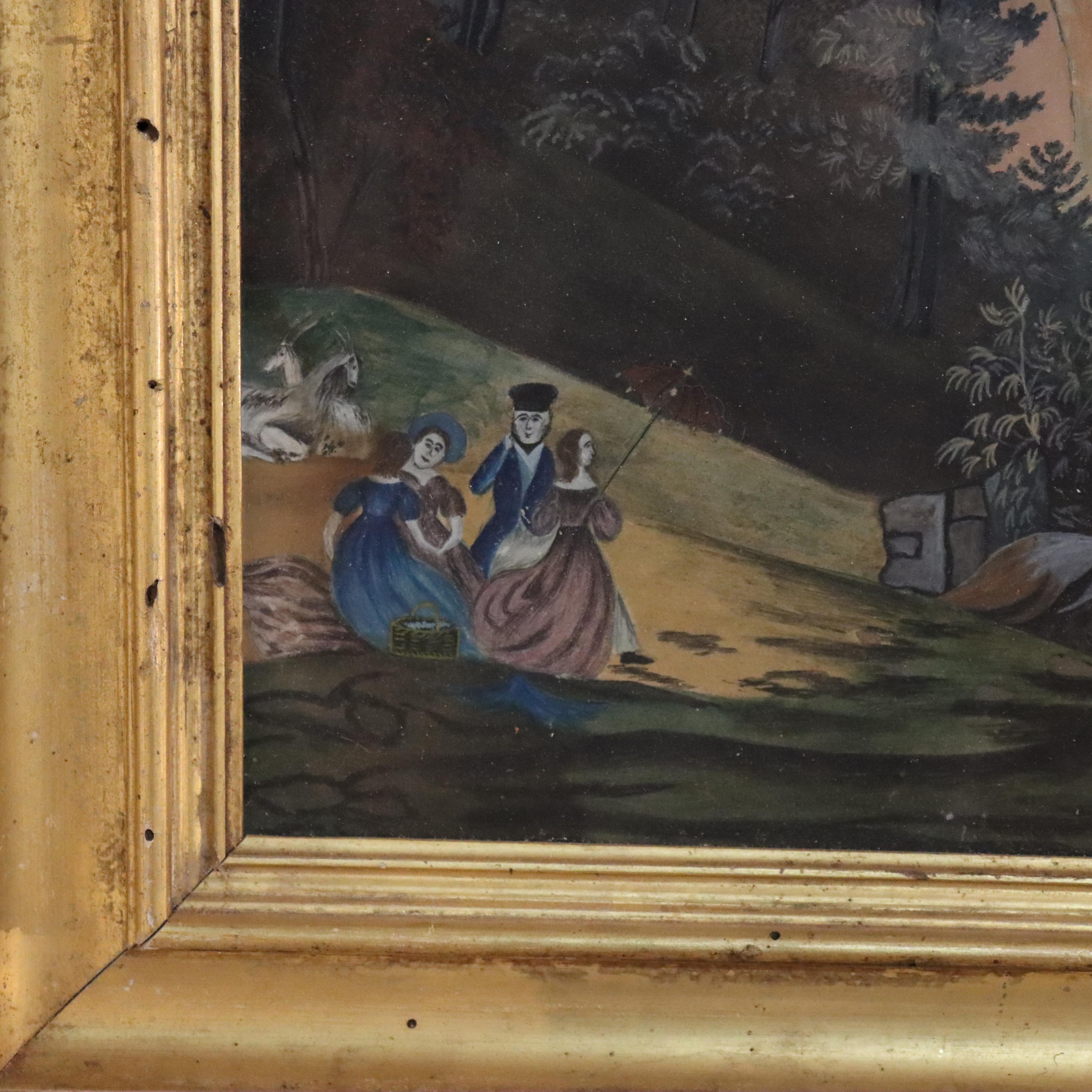 Antique Watercolor on Paper of Niagara Falls, Framed, C1840 For Sale 1