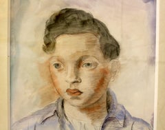 Antique Watercolour and Pencil Portrait of "Italian Boy", Early 20th Century
