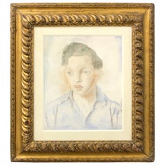 Antique Watercolour and Pencil Portrait of "Italian Boy", Early 20th Century