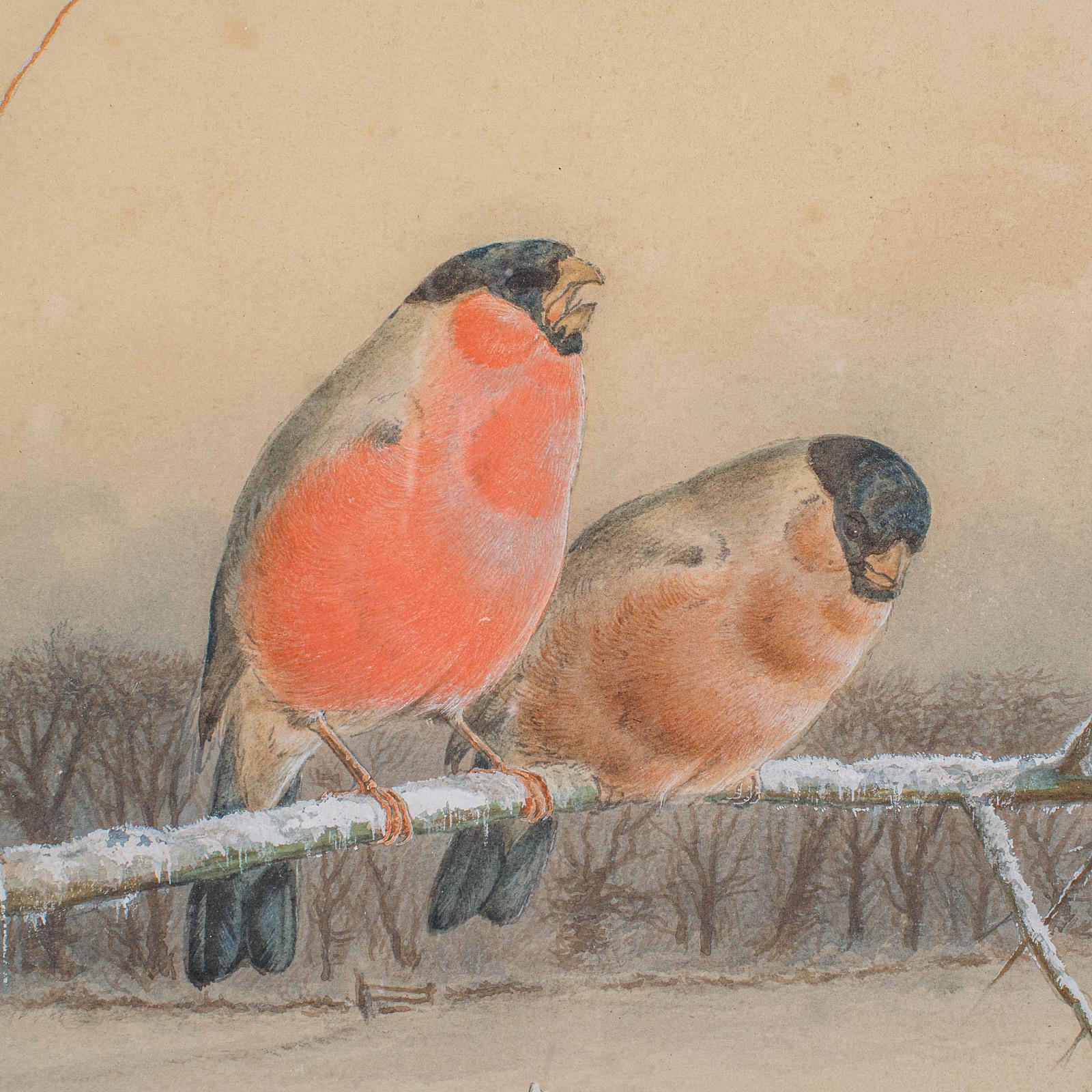 Antikes Aquarell Fink Gemälde, English School, Kunst, Harry Bright, viktorianisch (Handbemalt) im Angebot