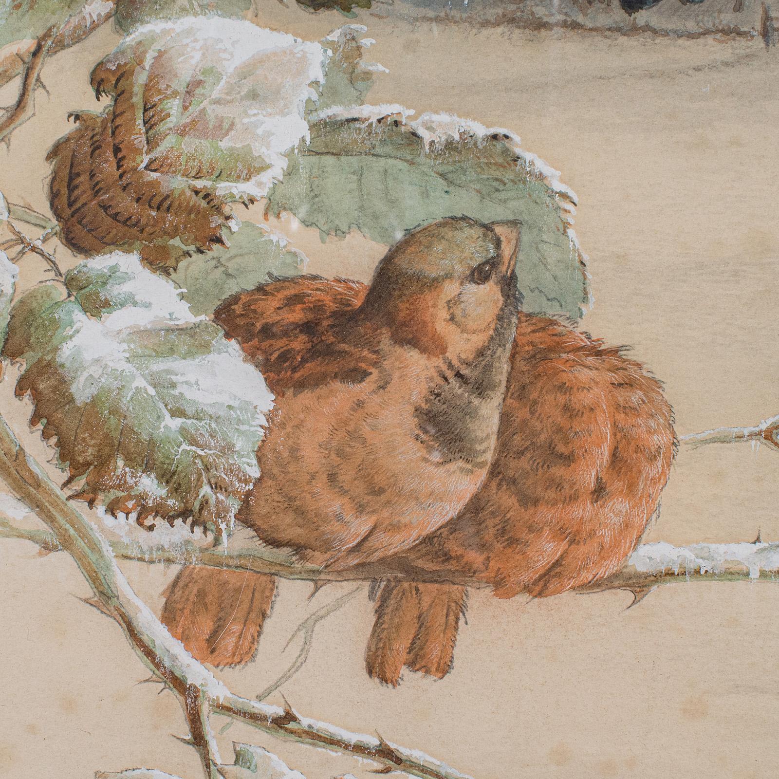 Antikes Aquarell Fink Gemälde, English School, Kunst, Harry Bright, viktorianisch (Spätes 19. Jahrhundert) im Angebot