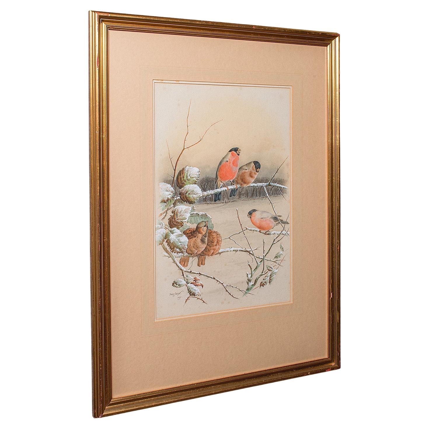 Antikes Aquarell Fink Gemälde, English School, Kunst, Harry Bright, viktorianisch im Angebot