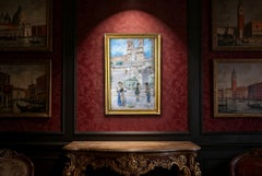 Antique Watercolour of the Spanish Steps, Rome, Ettore Ascenzi 19th Century