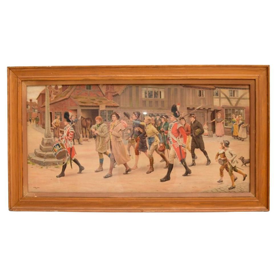Antique Watercolour Painting by Frank Dadd For Sale