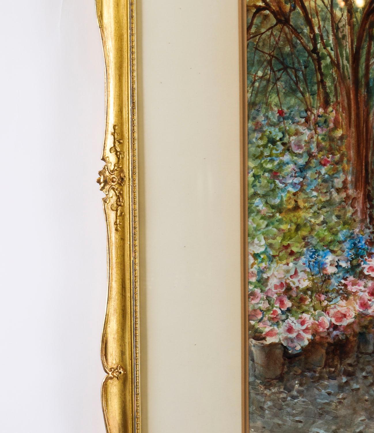 Antique Watercolour 'The Garden Music Recital' by Martinetti 19th Century For Sale 5