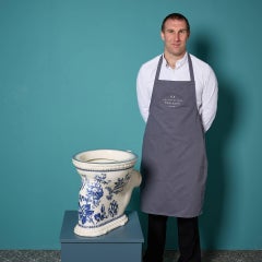 Antique Waterfall Model Floral Toilet with P Trap