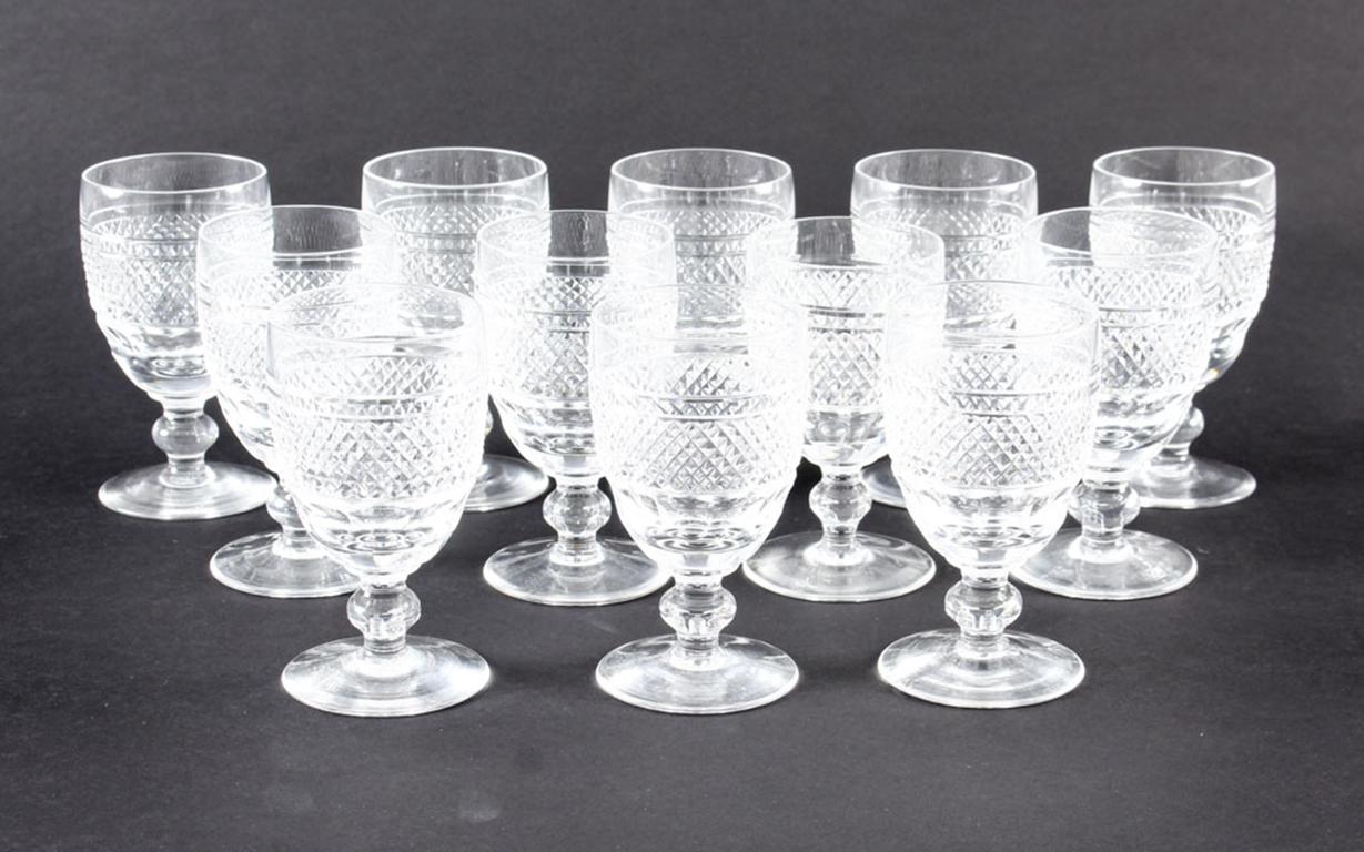 Antique Waterford Crystal Cut Glass 51 Piece Service, Early 20th Century 5