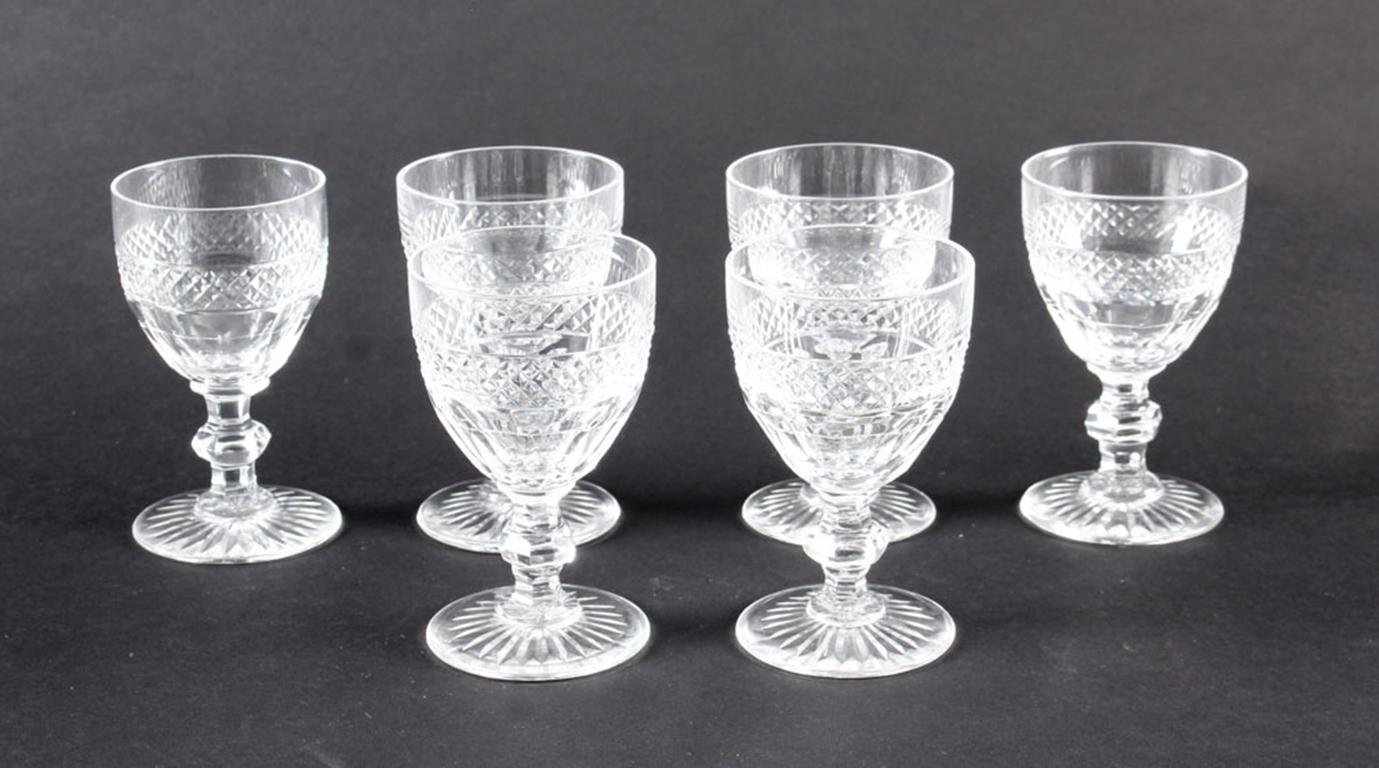 Antique Waterford Crystal Cut Glass 51 Piece Service, Early 20th Century 7