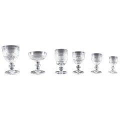 Used Waterford Crystal Cut Glass 51 Piece Service, Early 20th Century