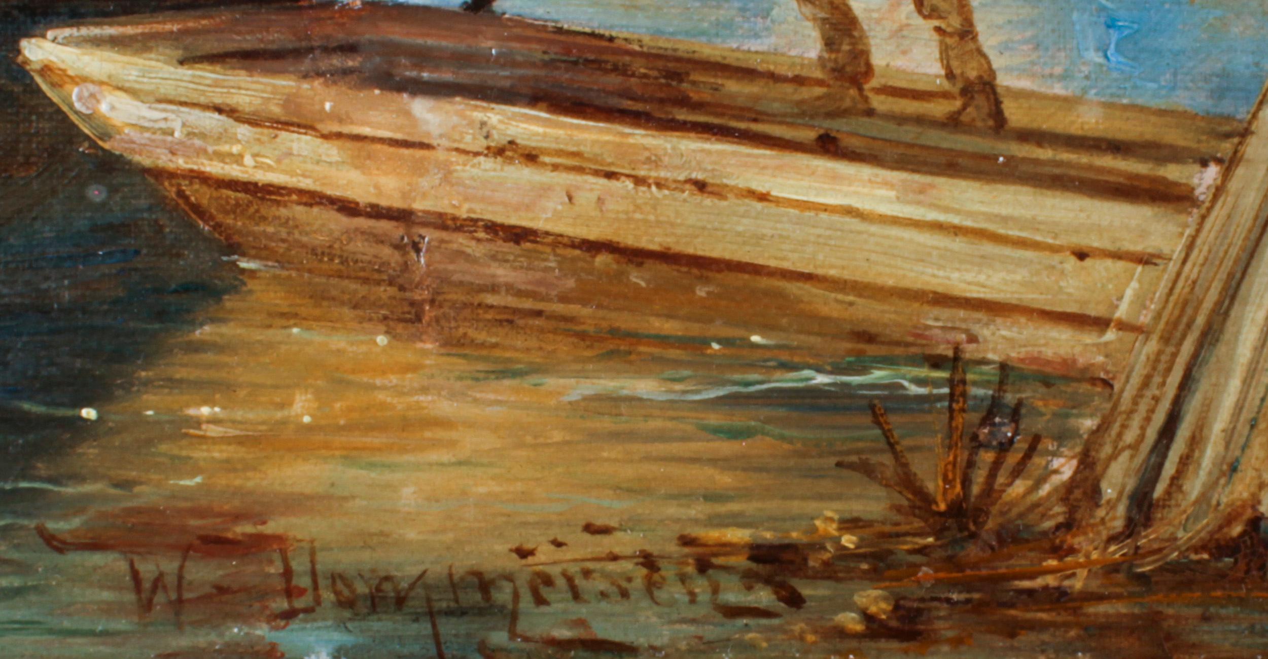 Peinture à l'huile ancienne de William Dommersen 19ème siècle en vente 5