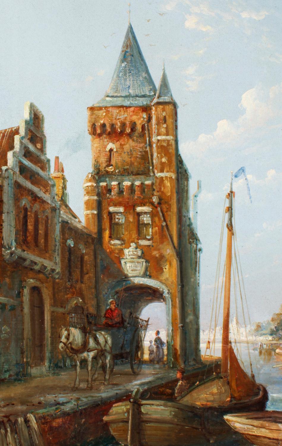 Fin du XIXe siècle Peinture à l'huile ancienne de William Dommersen 19ème siècle en vente