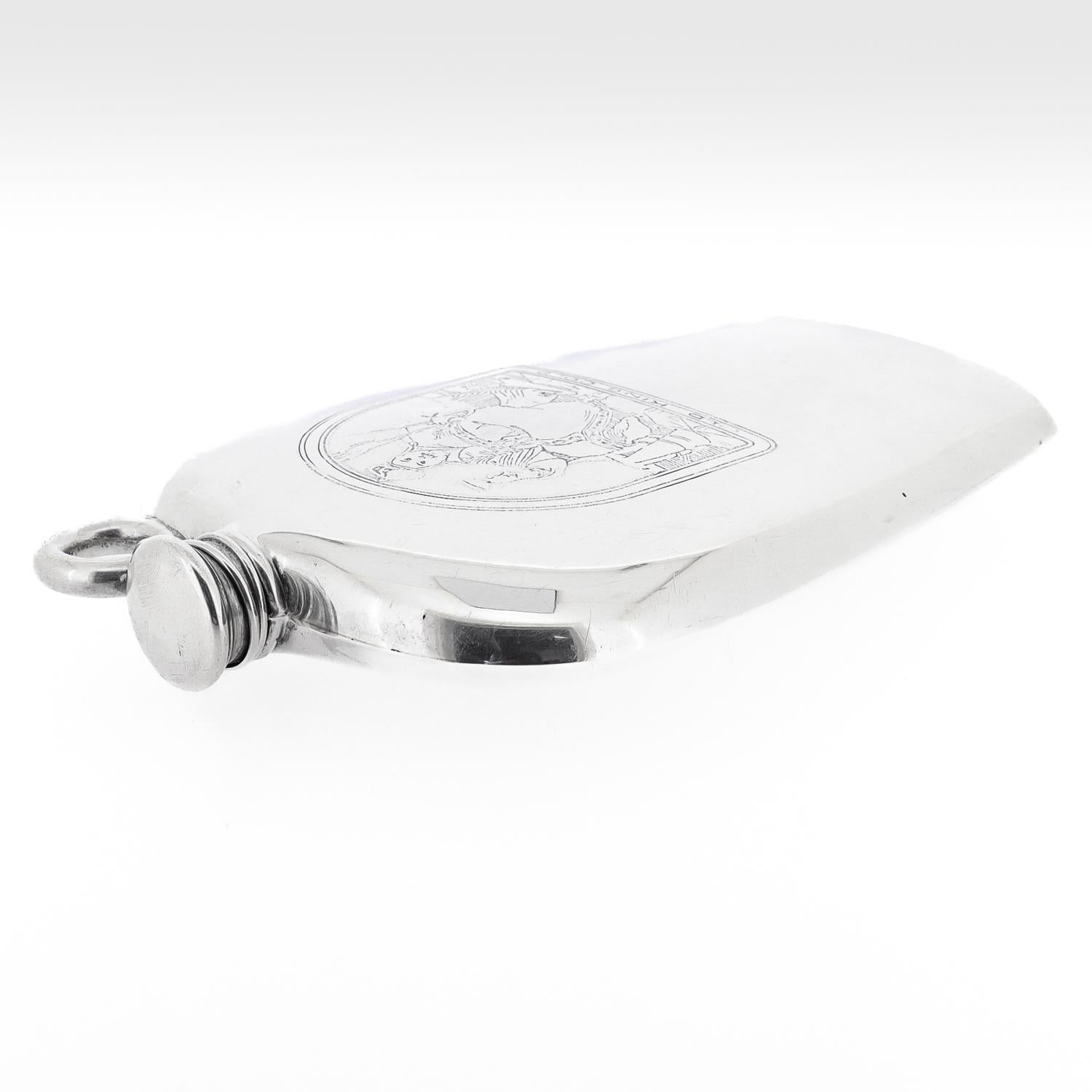 Antique Watrous Sterling Silver Old King Cole Figural Liquor Whisky Hip Flask For Sale 7