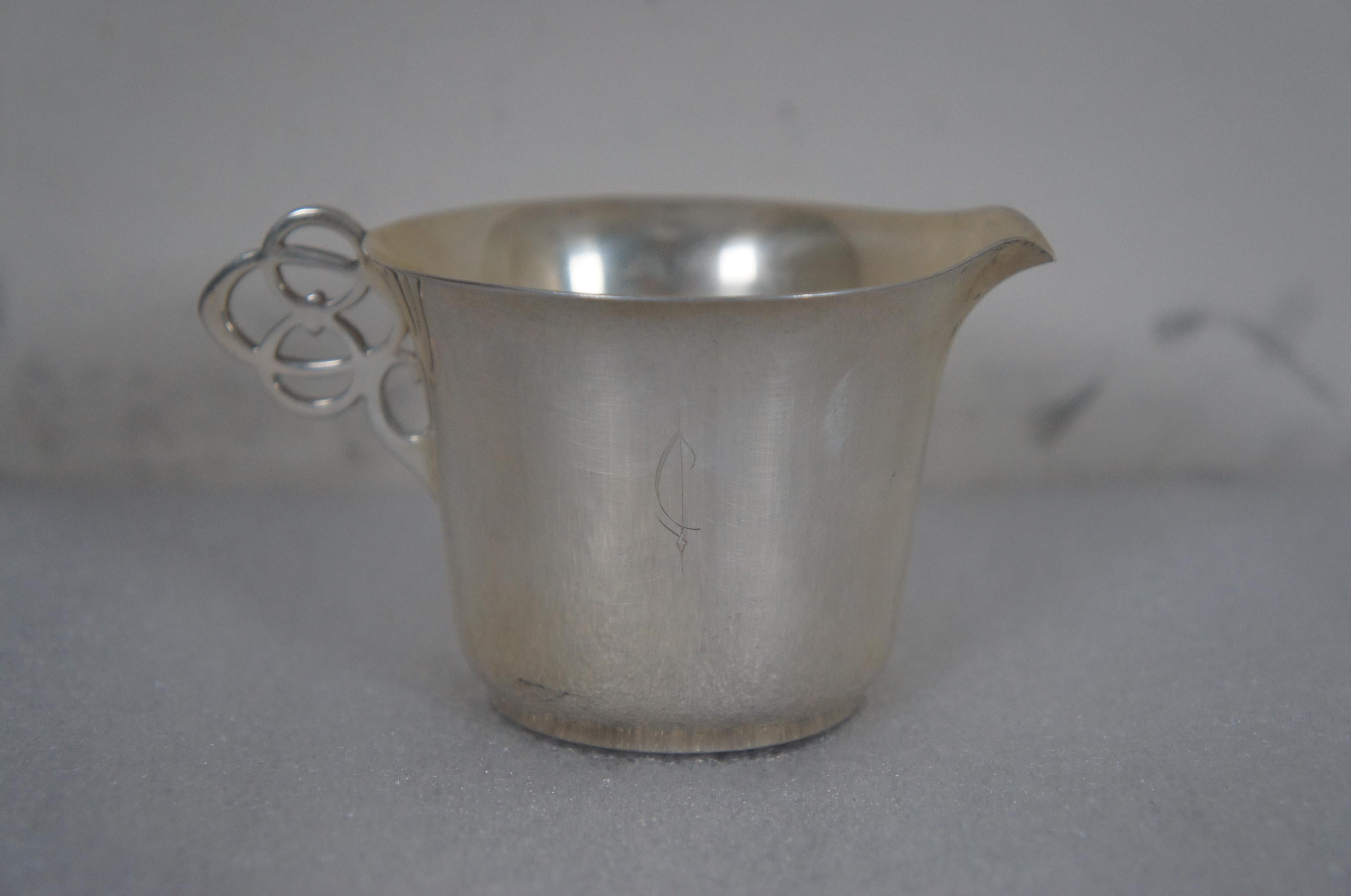 20th Century Antique Watson Sterling Silver Georgian Tea Coffee Creamer & Sugar Bowl 201g