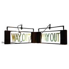 Antique ‘WAY OUT’ Gas Light Sign