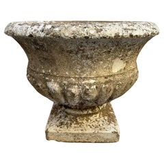 Urne de jardin en béton vieilli antique