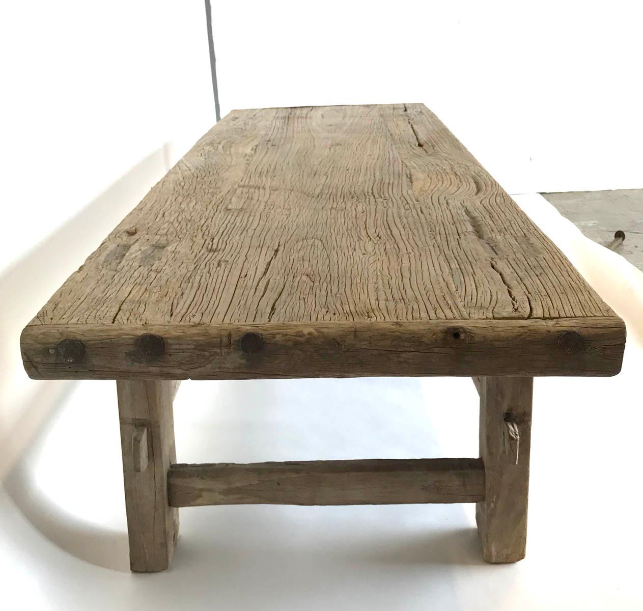 antique elm bench