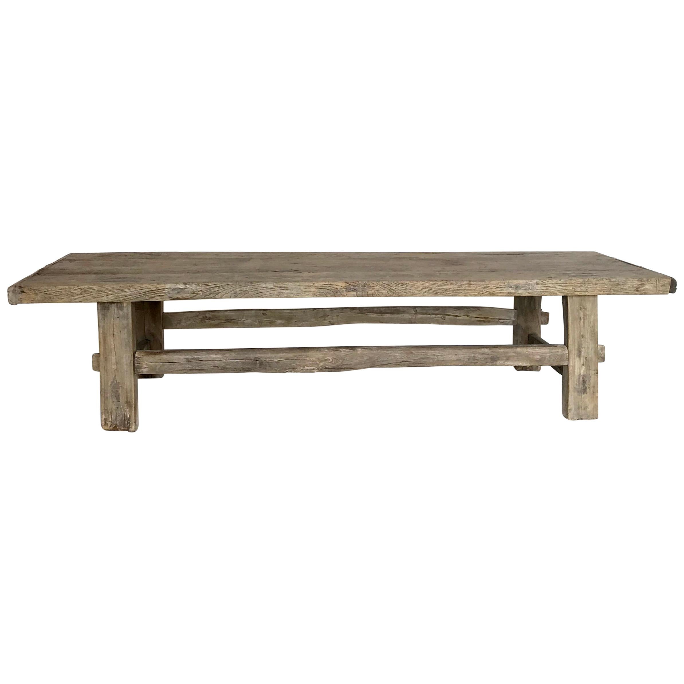 Antique Weathered Elm Bench