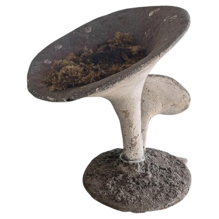 Antique Weathered French Cast Concrete Garden Mushrooms For Sale