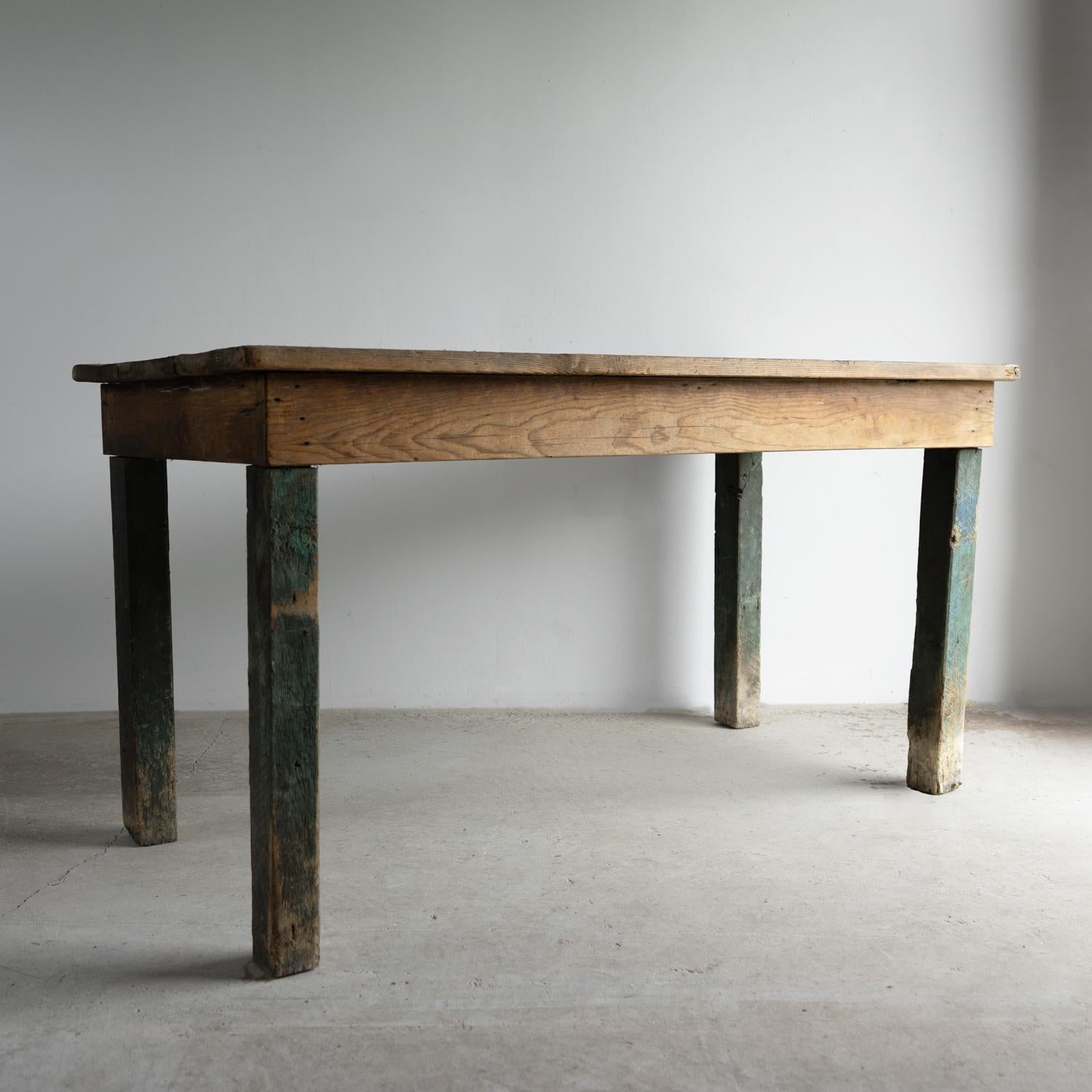 Rustic Antique Weathered Pine Mill Table/Dining Table, Northern British, 19Th Century For Sale
