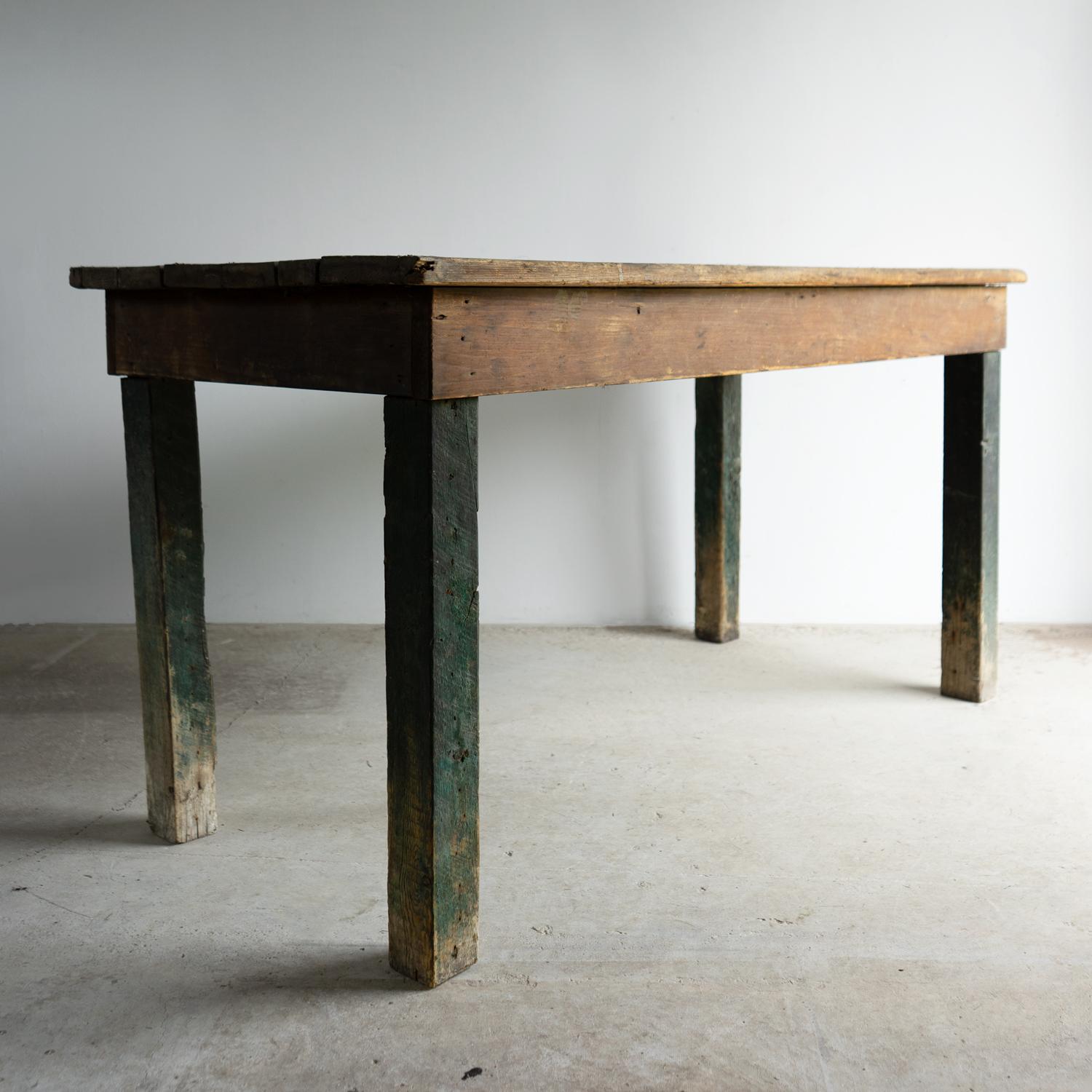 Antique Weathered Pine Mill Table/Dining Table, Northern British, 19Th Century For Sale 2