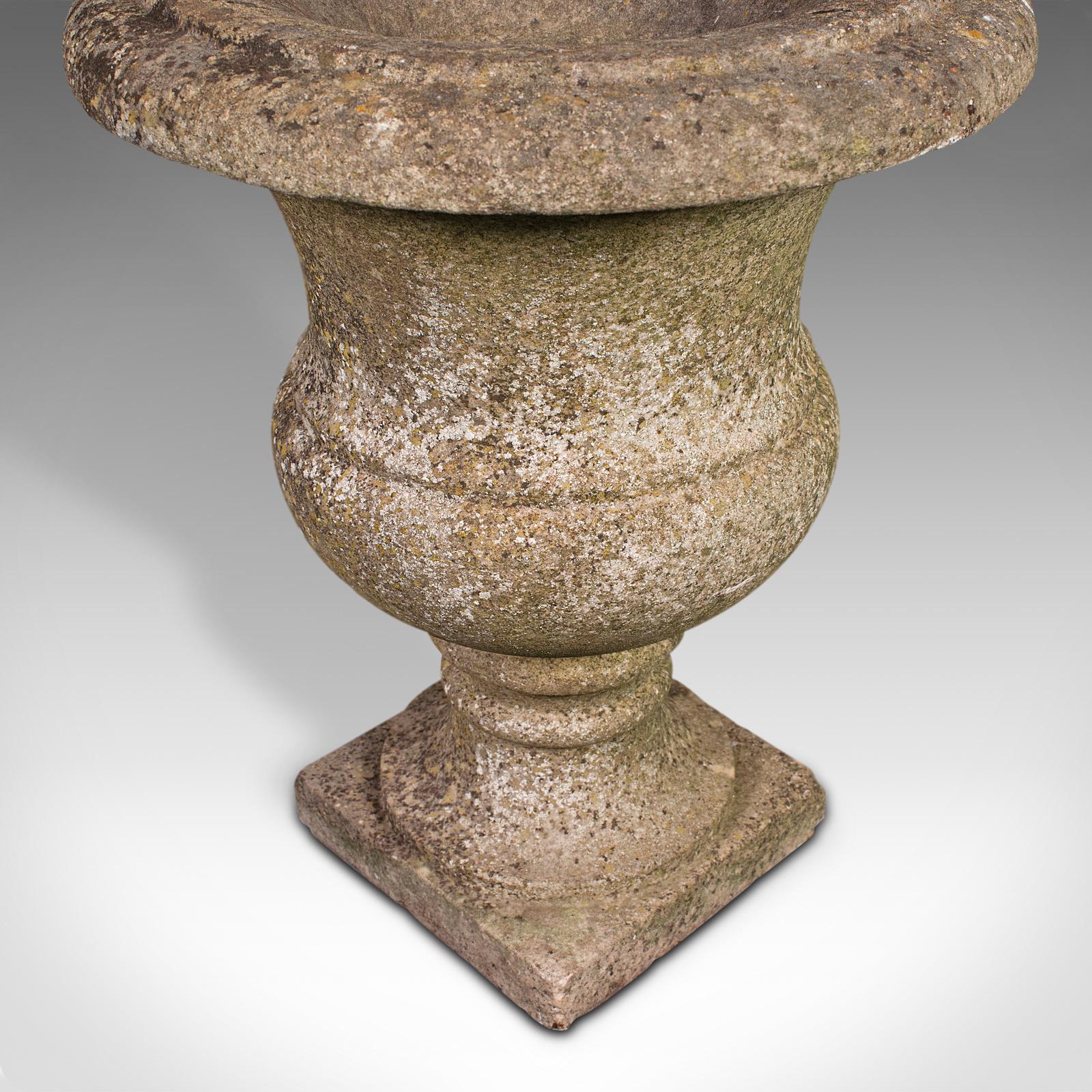 Antique Weathered Planting Urn, English Marble, Decorative Jardiniere, Victorian For Sale 2