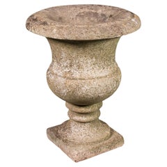 Antique Weathered Planting Urn, English Marble, Decorative Jardiniere, Victorian