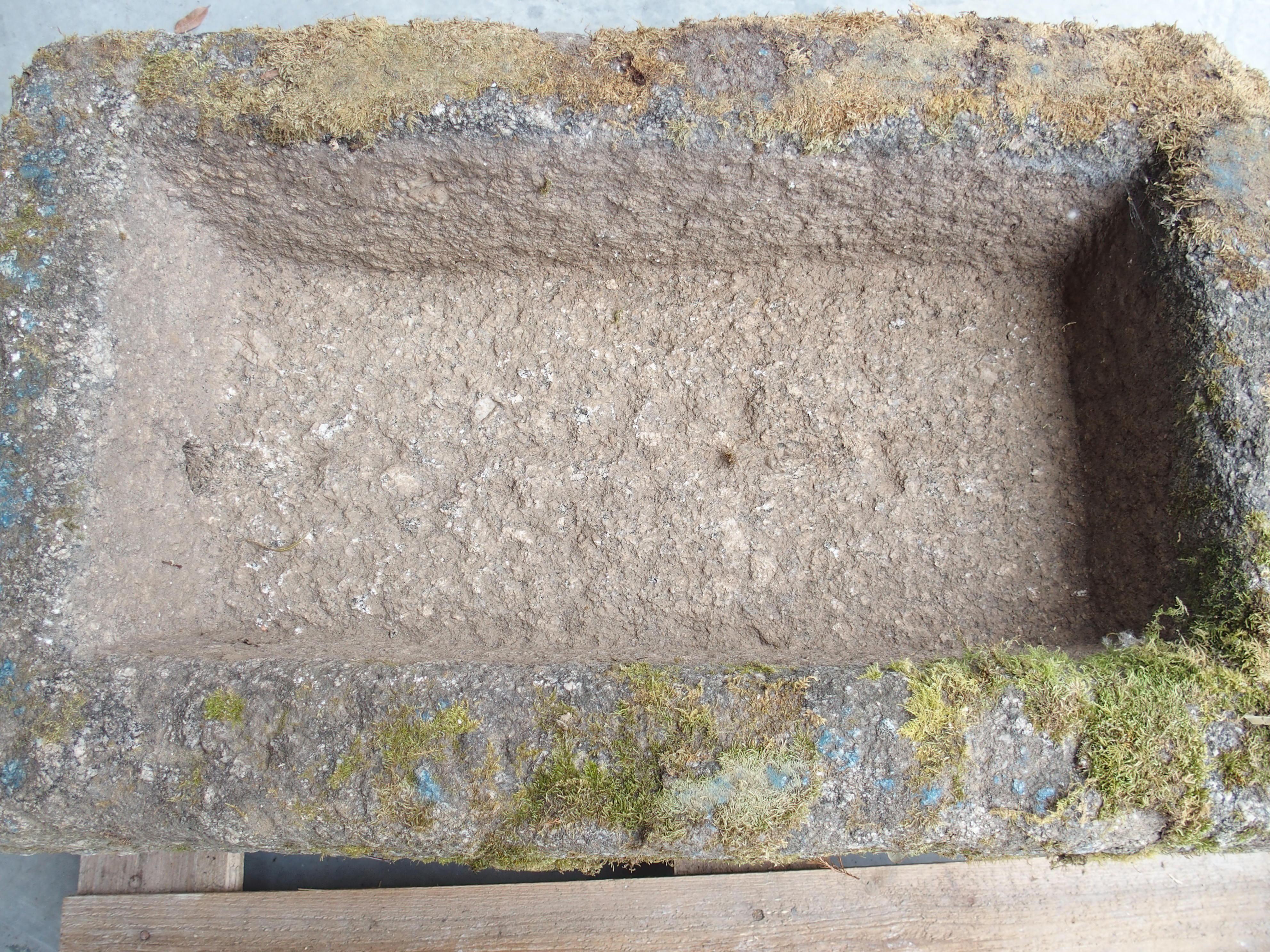 Pietra Antico abbeveratoio rettangolare in granito invecchiato dalla Bretagna, Francia, XIX secolo in vendita