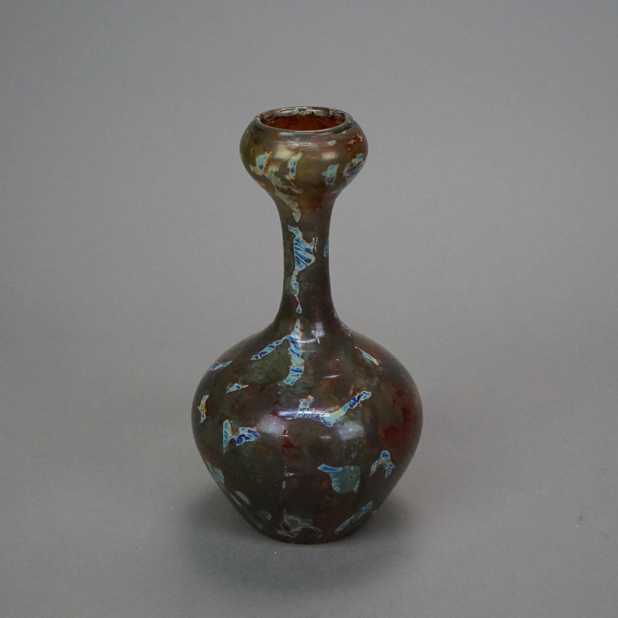 20th Century Antique Webb Roman Shard Art Glass Vase Circa 1910