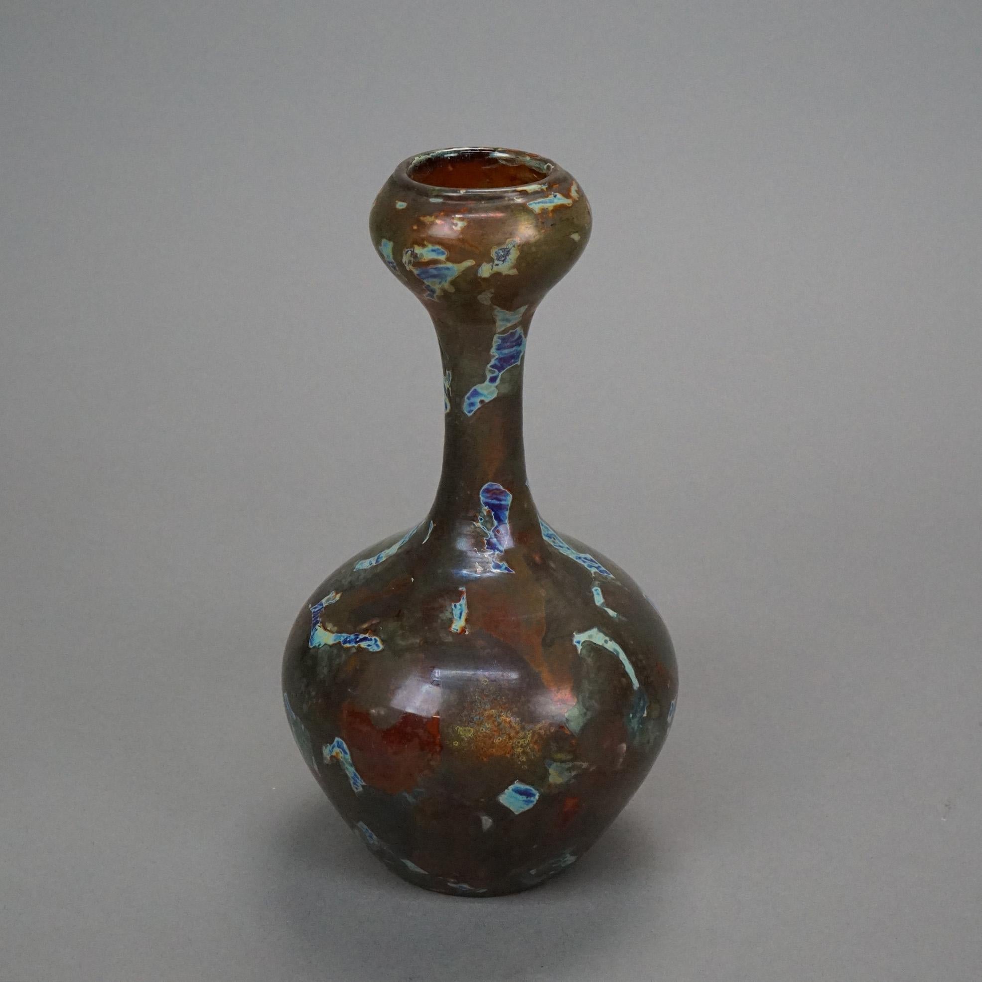 Antique Webb Roman Shard Art Glass Vase Circa 1910 1