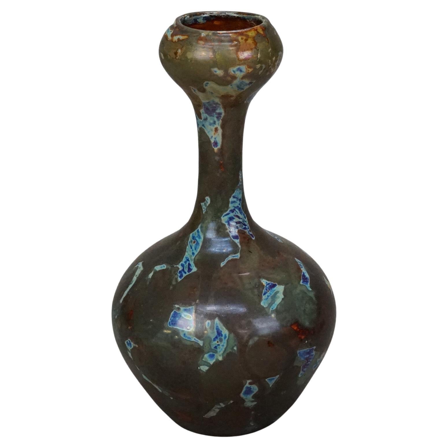 Antique Webb Roman Shard Art Glass Vase Circa 1910