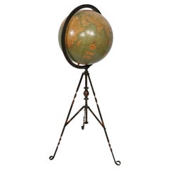 Antique Webber Costello Globe on Metal Tripod Base c 1900 / 1920's