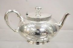 Antico set da tè Webster & Son vittoriano placcato in argento e inciso - 3 pezzi