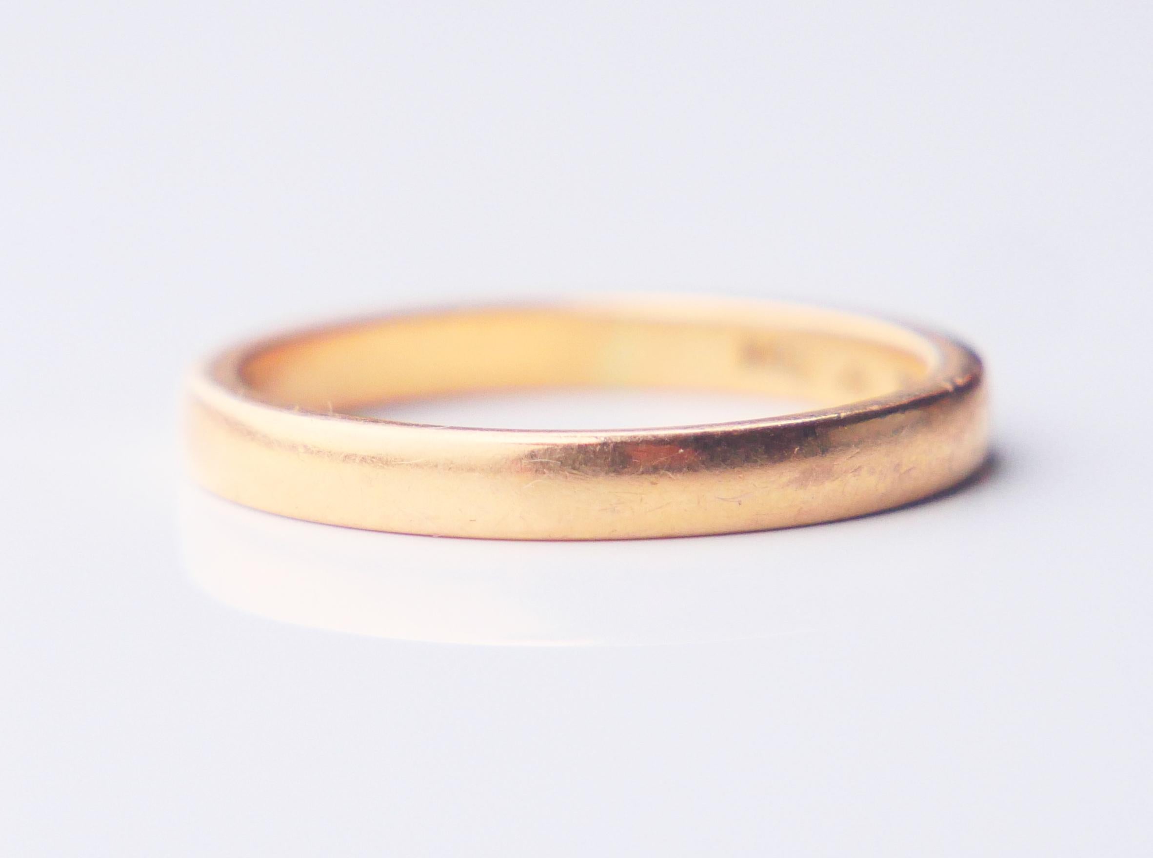 Antique Wedding Ring solid 20K Gold Ø 6 US / 3.14 gr For Sale 2