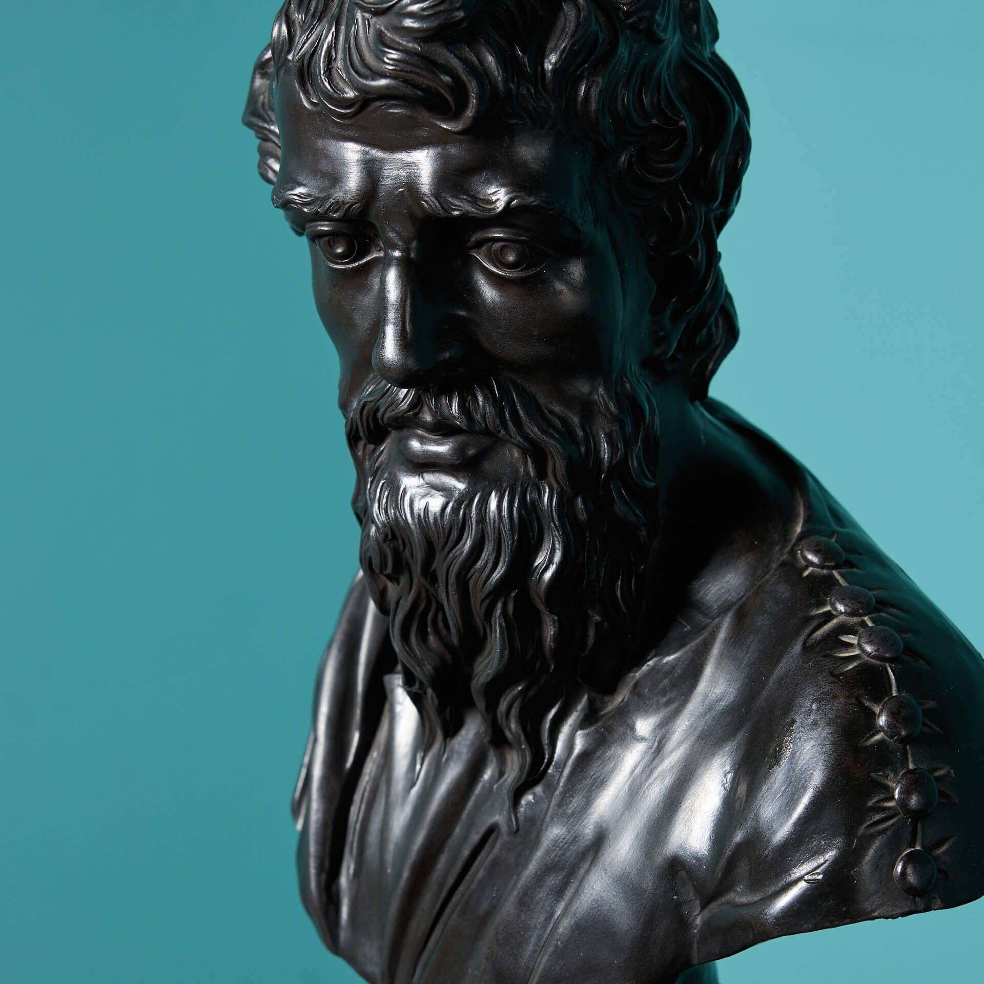European Antique Wedgwood Basalt Bust of Plato For Sale
