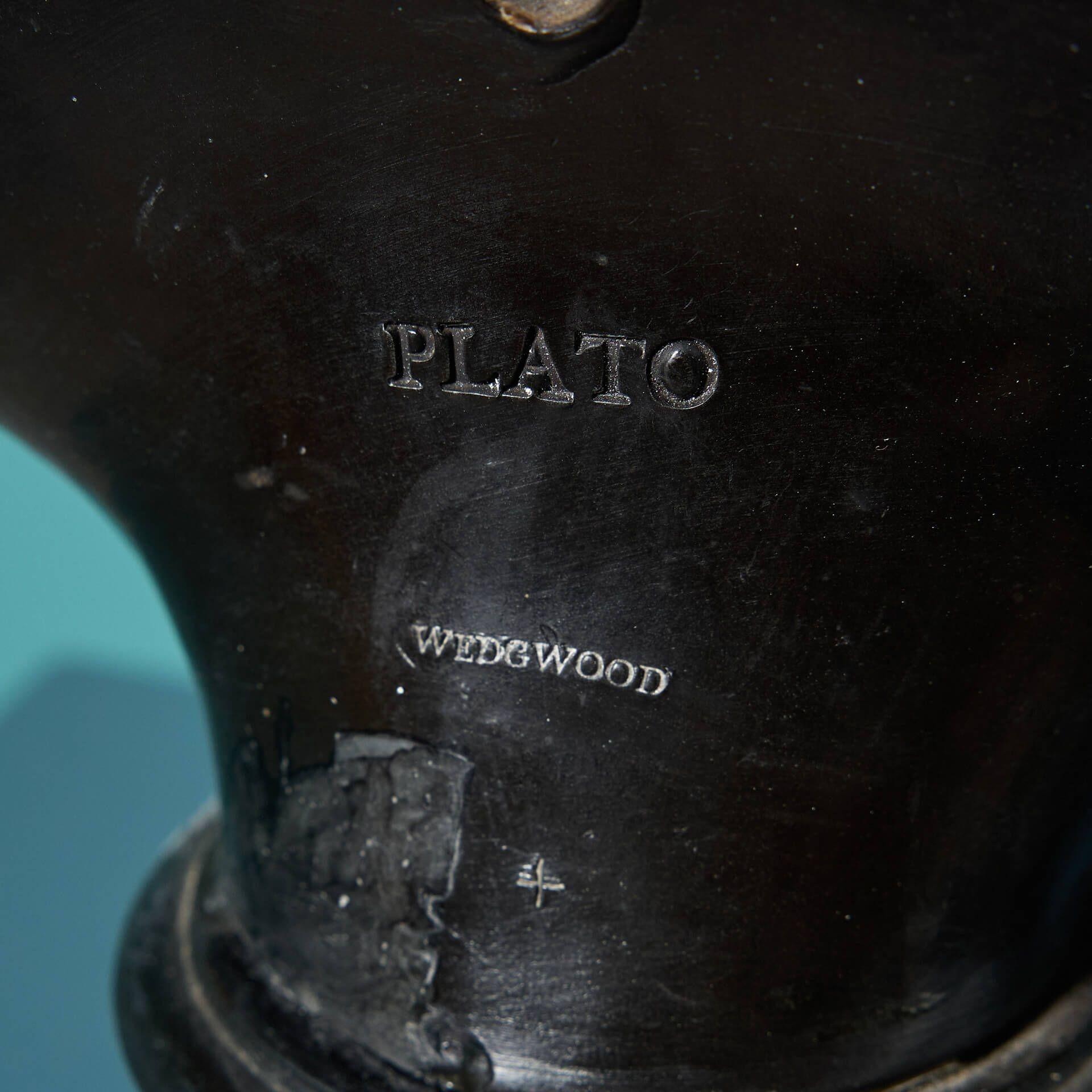 19th Century Antique Wedgwood Basalt Bust of Plato For Sale