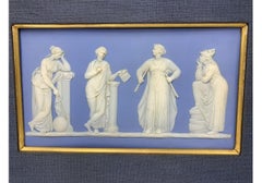 Antique Wedgwood Blue Jasperware Neoclassical Plaque