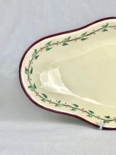 Antiguo Plato de Crema Wedgwood Pintado a Mano, Inglaterra Circa 1780