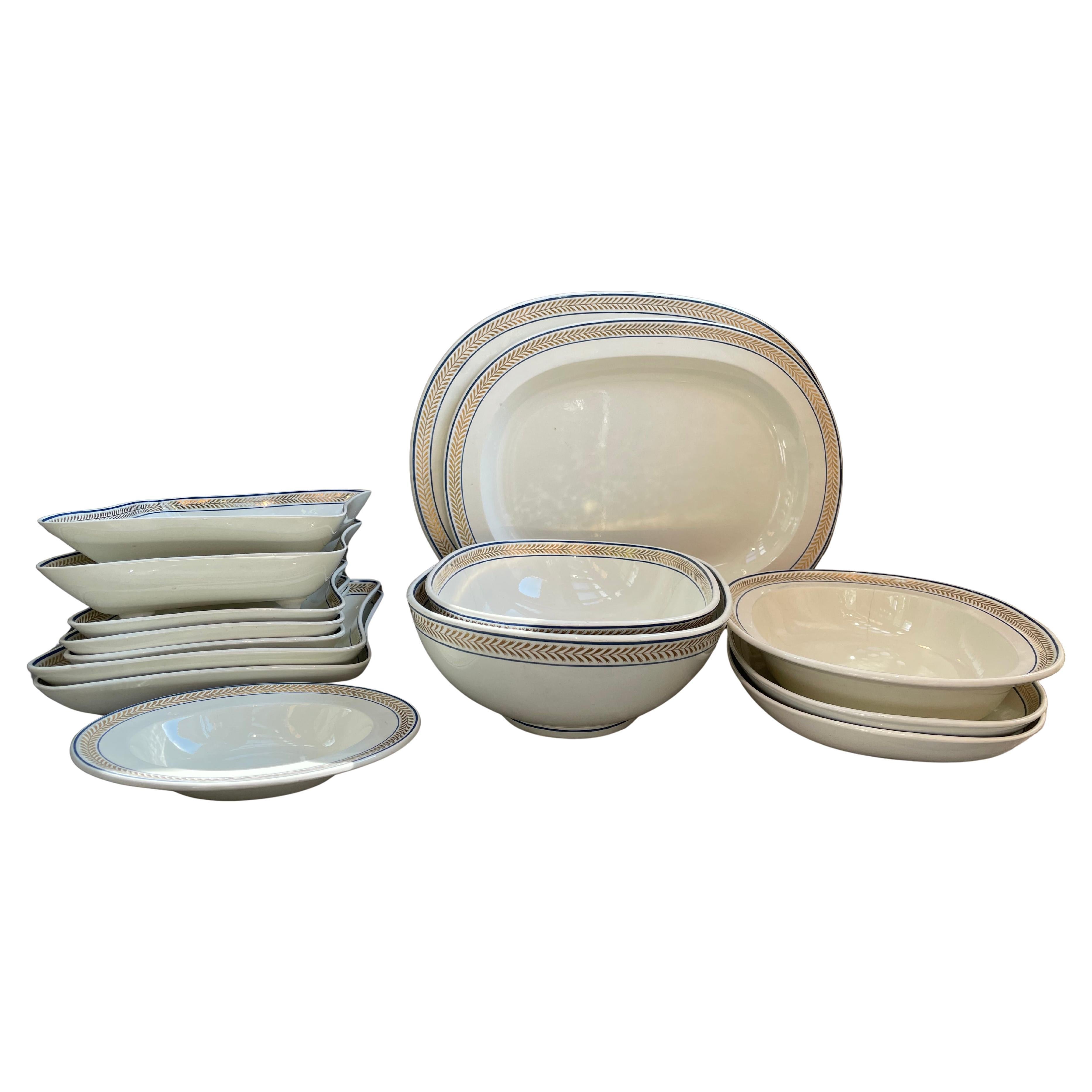 Antique Wedgwood Creamware Serving Set, 15 Pieces, Circa 1790–1810