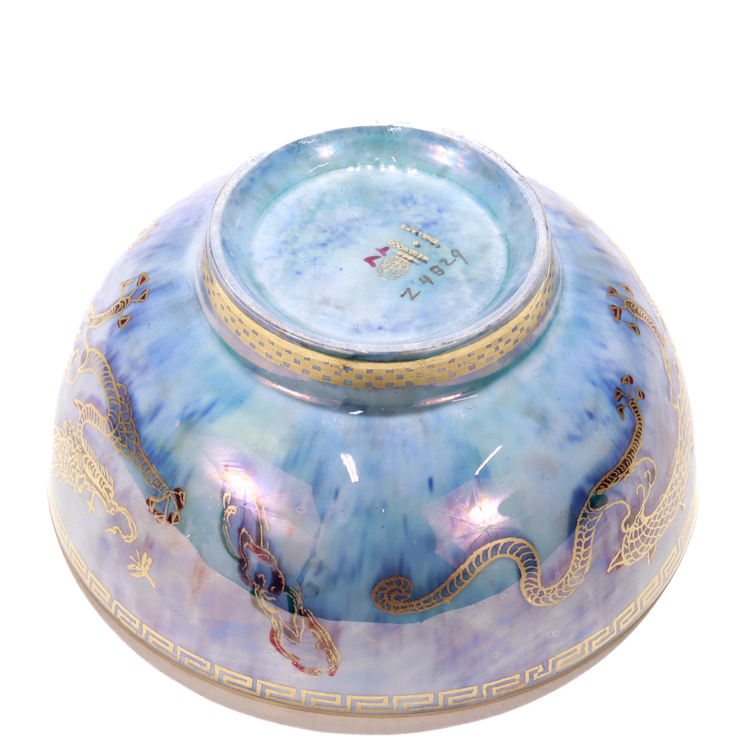 Antique Wedgwood Daisy Makeig-Jones Fairyland Lustre Gilt Celestial Dragon Bowl For Sale 5