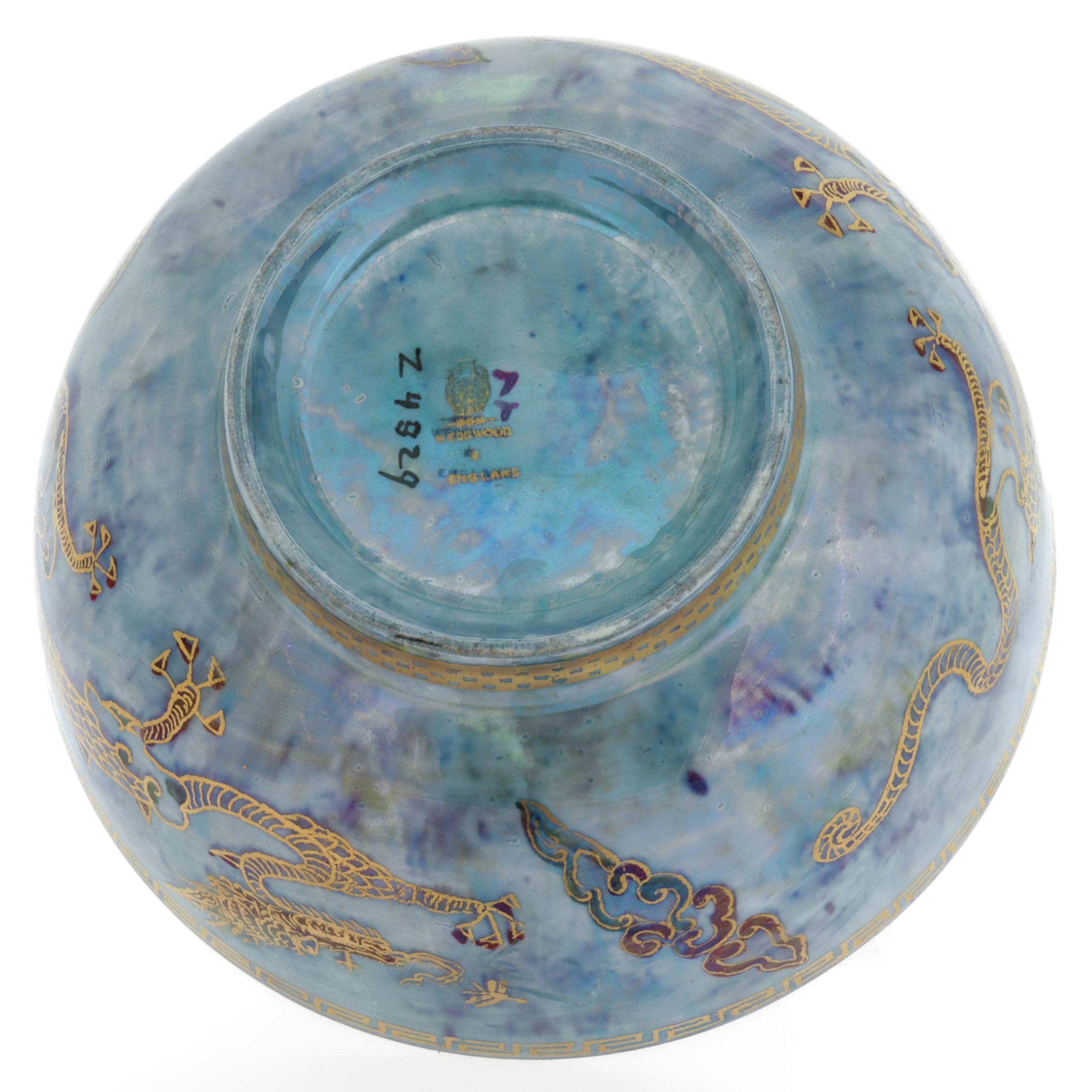 Antique Wedgwood Daisy Makeig-Jones Fairyland Lustre Gilt Celestial Dragon Bowl For Sale 6