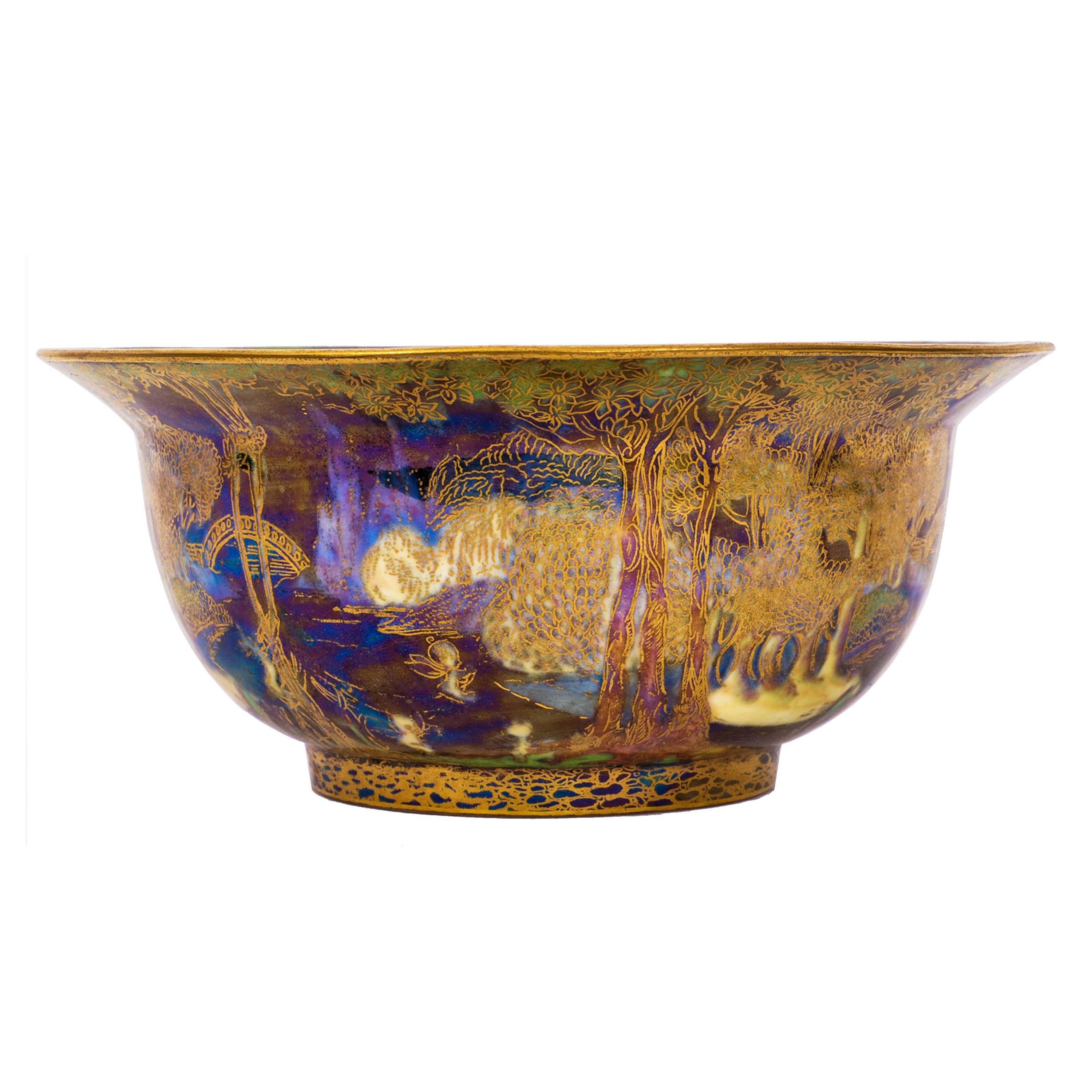 Antique Wedgwood Fairyland Lustre Woodland Bridge Bowl Daisy Makeig-Jones 1920