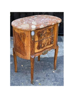 Antique Wedgwood Jasperware Mounted Marble Top Satinwood Inlaid End Table