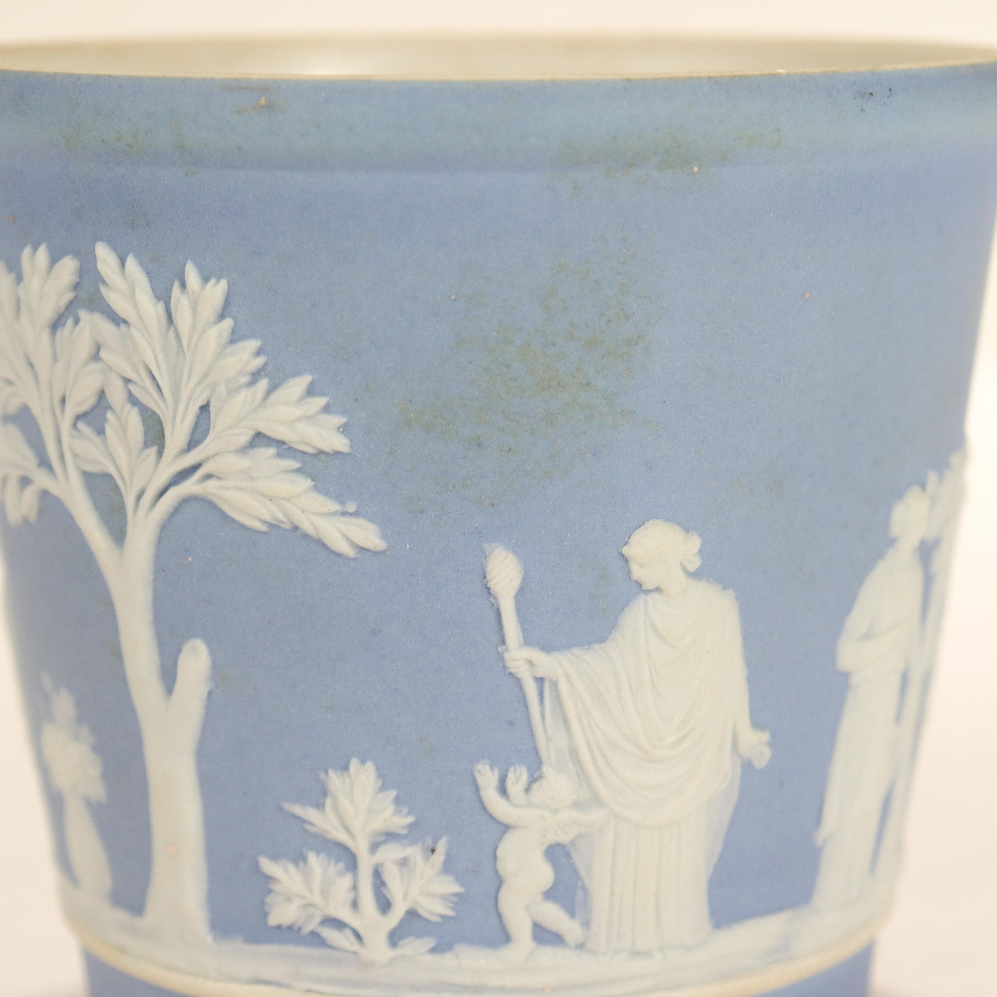 Antique Wedgwood Light Blue Jasperware Beaker or Tumbler For Sale 1