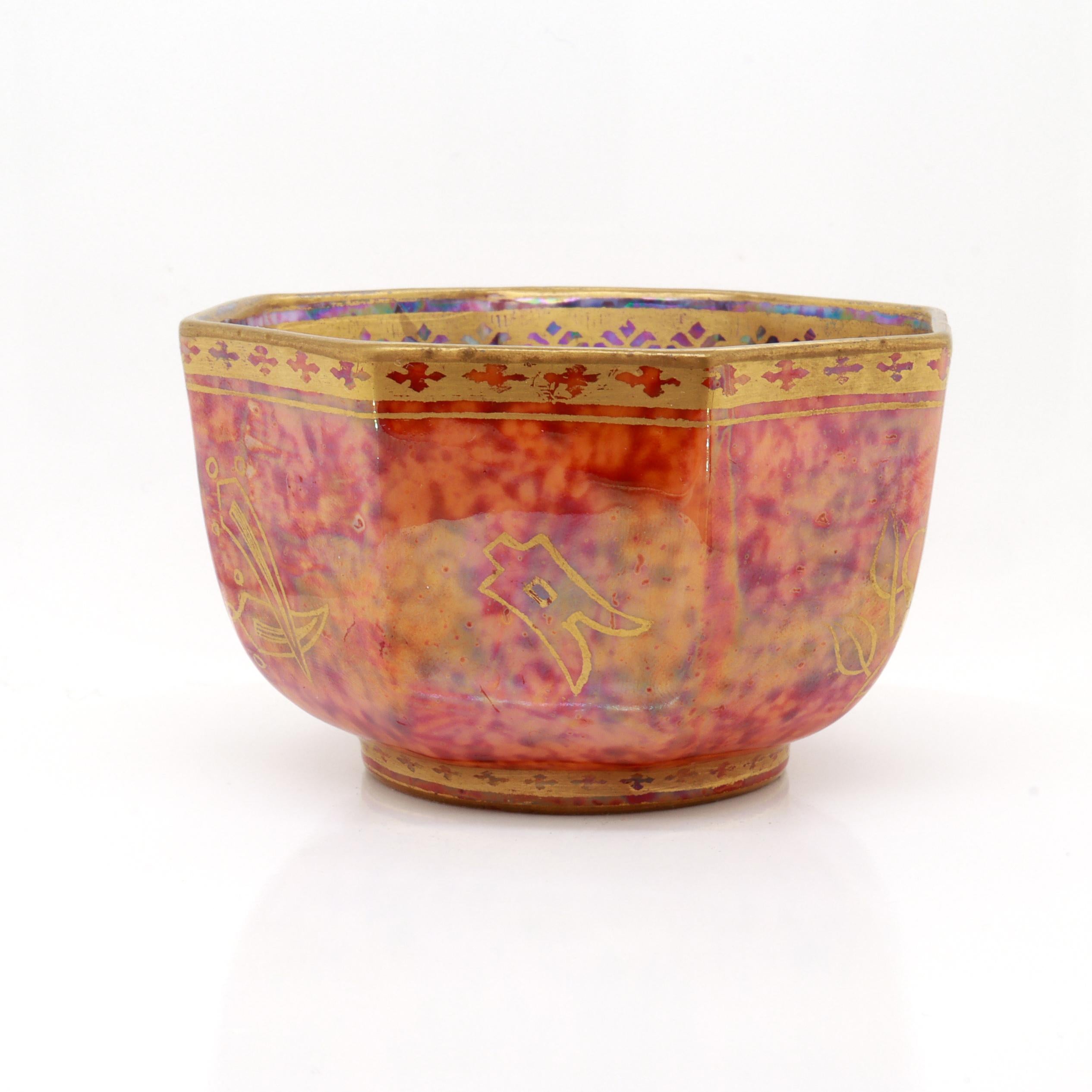 Antique Wedgwood Makeig-Jones Fairyland Lustre Butterfly Porcelain Bowl or Cup (Art nouveau) im Angebot