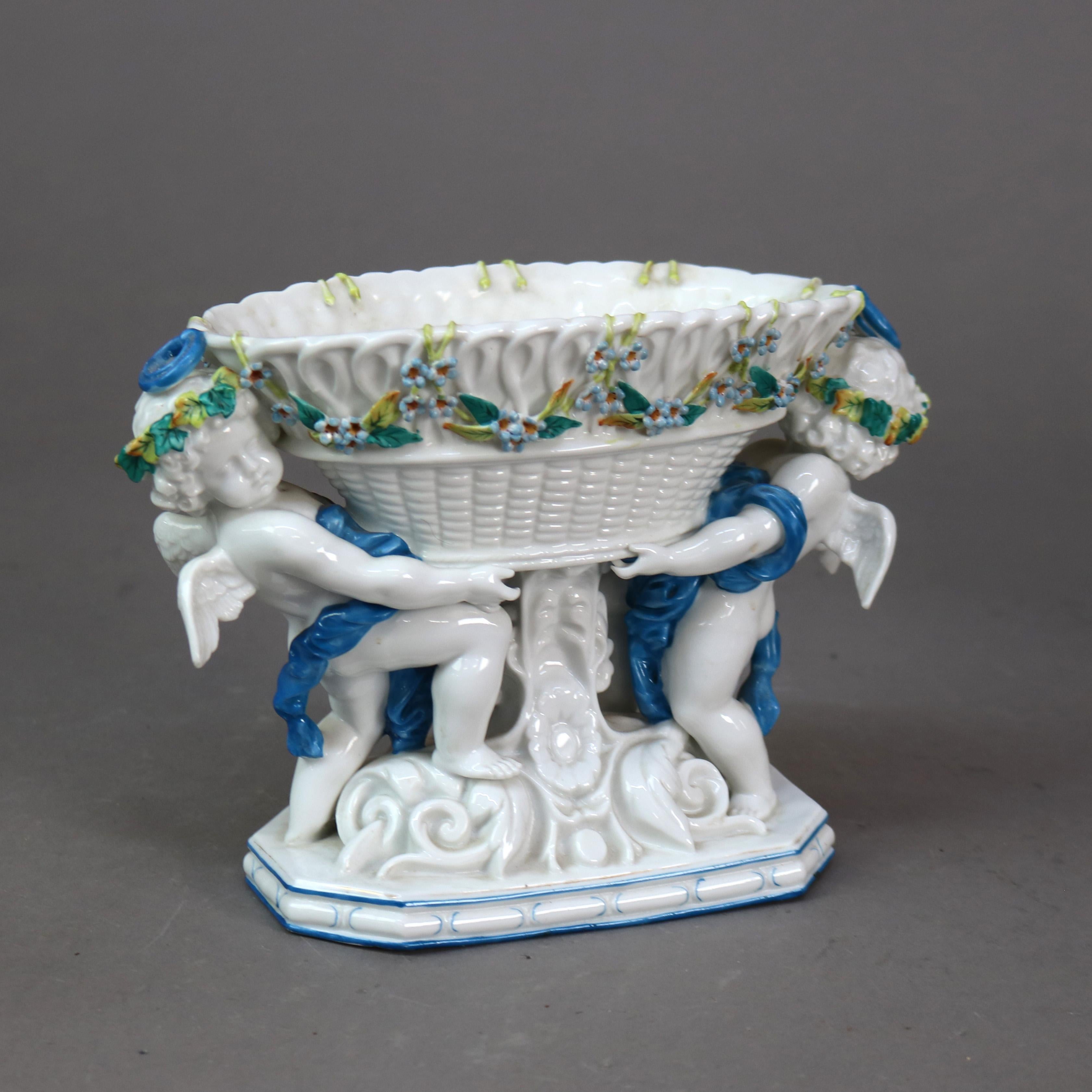Antique Wedgwood Neoclassical Figural Cherub Porcelain Compote C1890 1