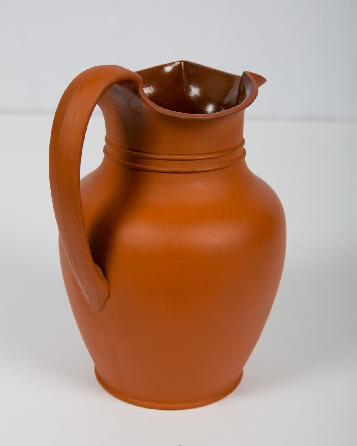 Rustic Antique Wedgwood Pitcher Rosso Antico, Mid-19th Century