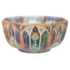 Antike Wedgwood Fairyland Lustre Porzellan "Moorish Smoke & Ribbons" Schüssel 1920
