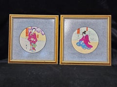 Antique Wedgwood & Sons Etruria, Japanese Subject Tiles,  C. 1875