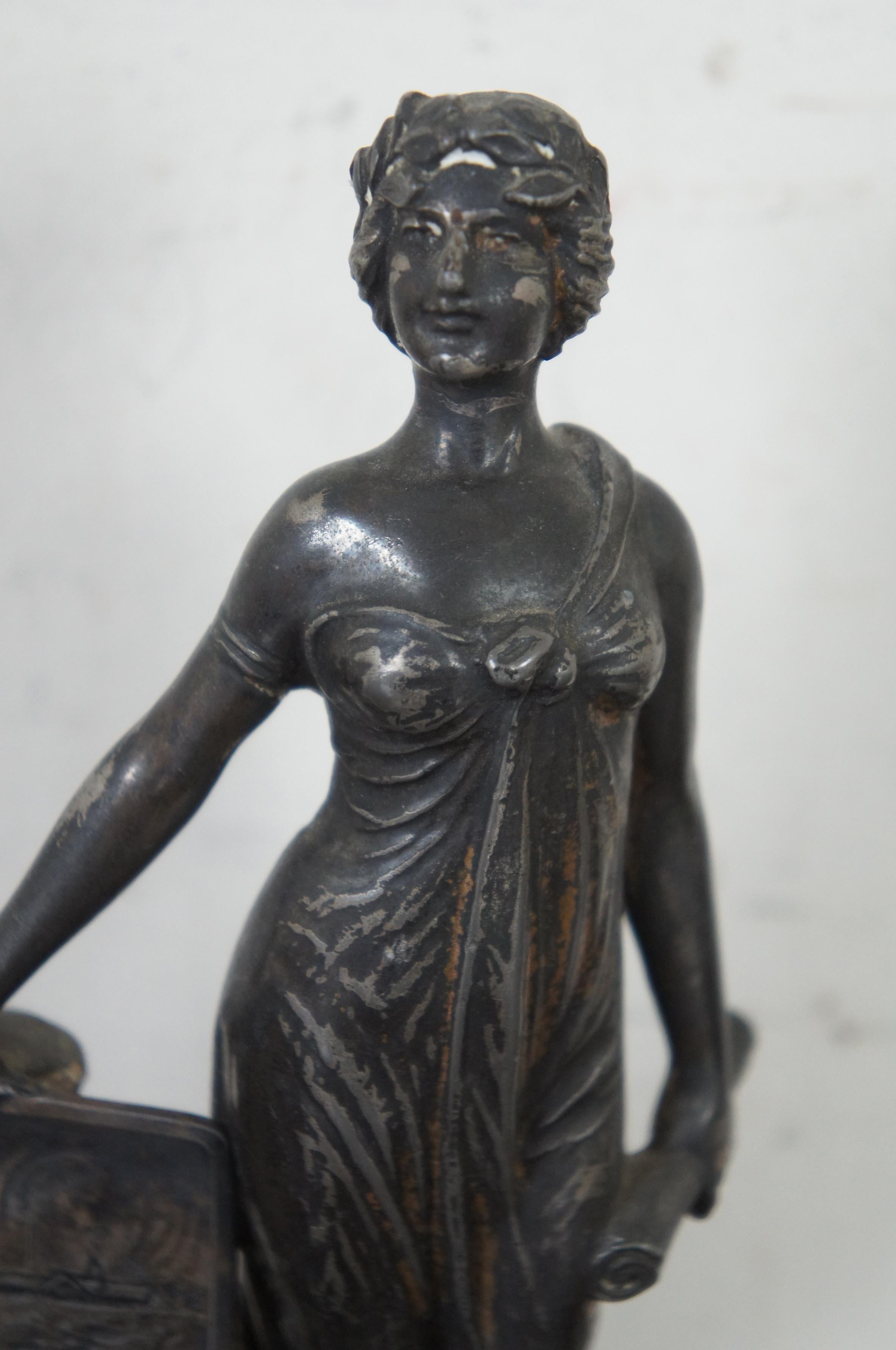 Antique Weidlich Bros Art Deco Triumph Figure Swimming Trophy, 1930 6
